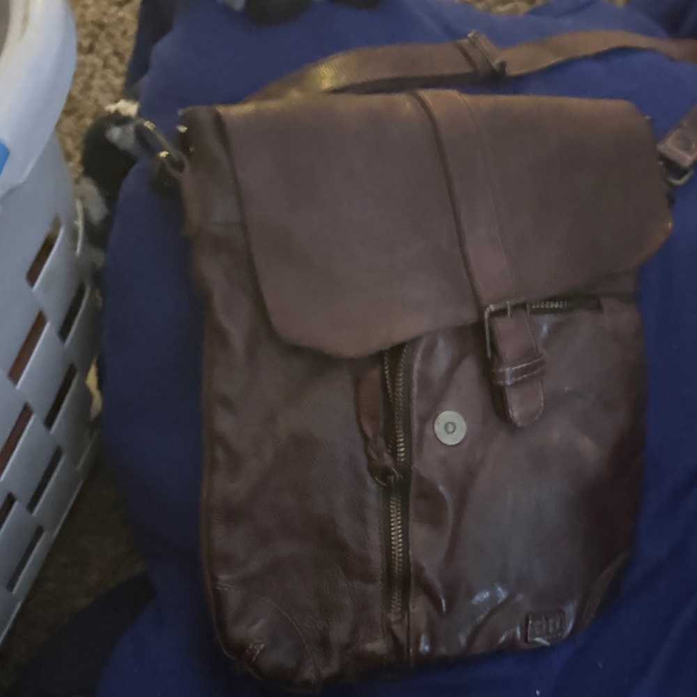 Bed Stu Rich Brown Leather Messenger Bag